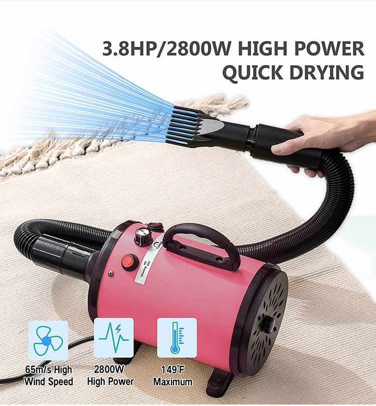 Dog Dryer - 3800W/5.2HP - Dry your dog in 10 mins