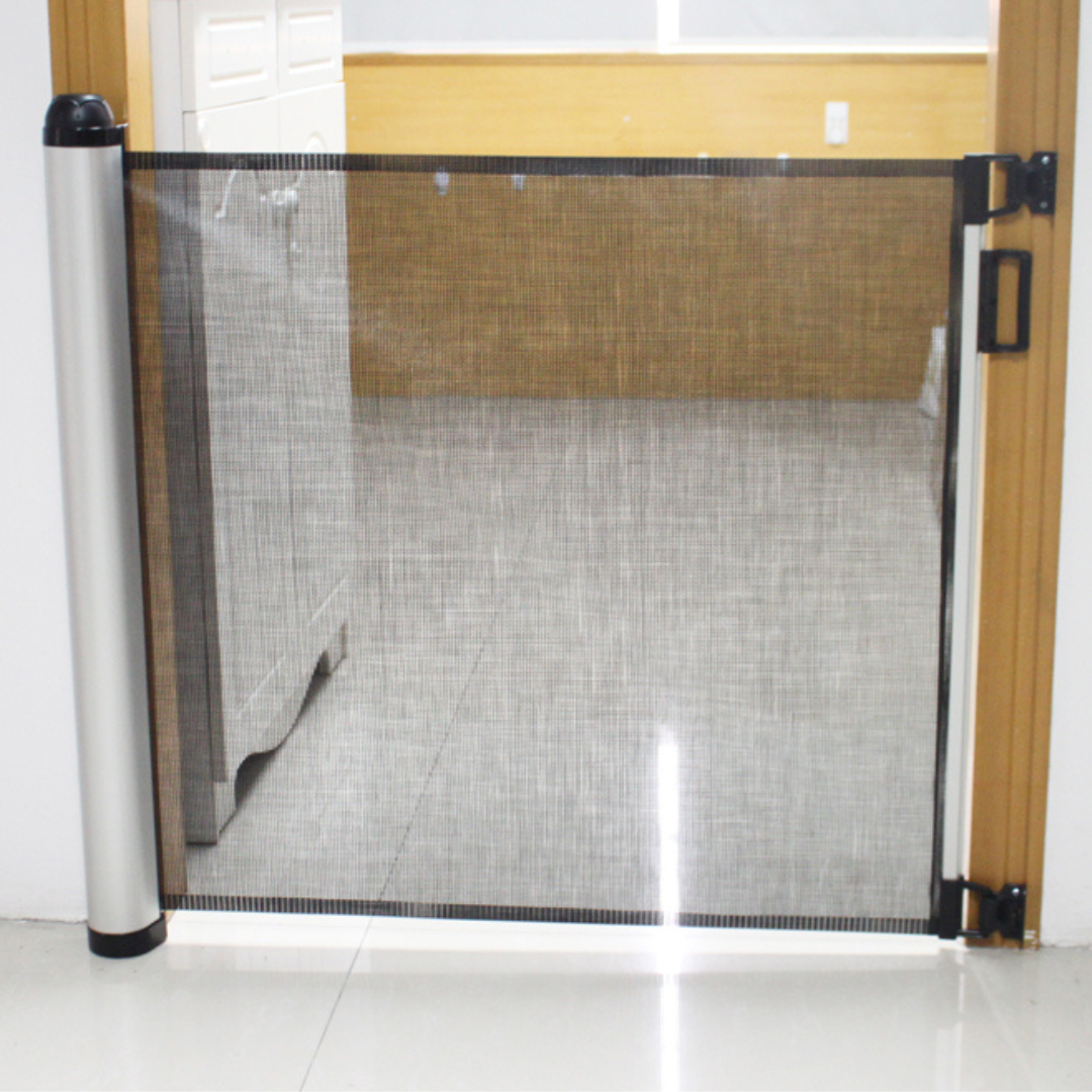 Retractable Baby Gates - 34x55 Inch - Black Color - Use for stairs, gates - Stop pets