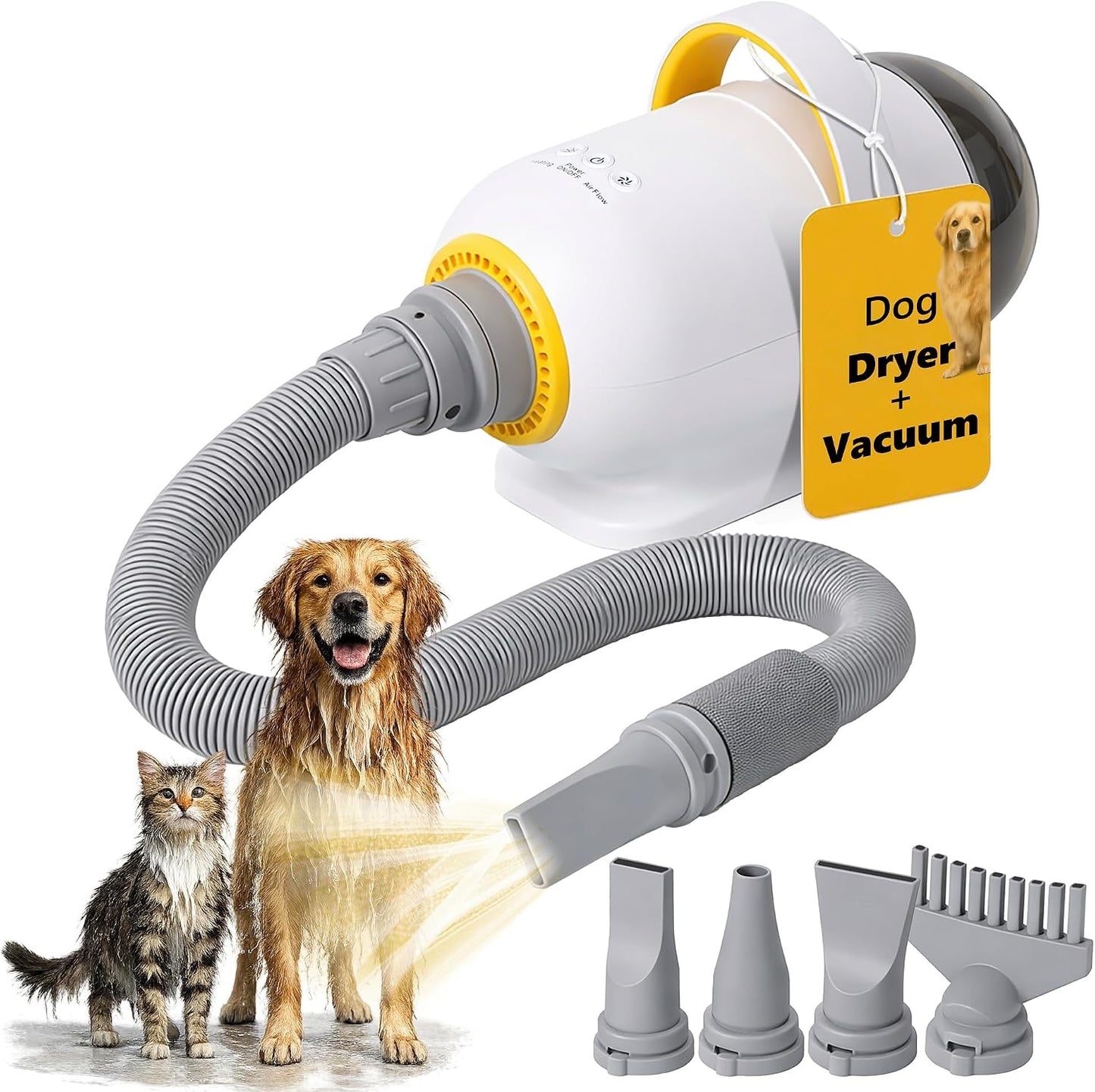 Dog Dryer - 3800W/5.2HP - Dry your dog in 10 mins - White