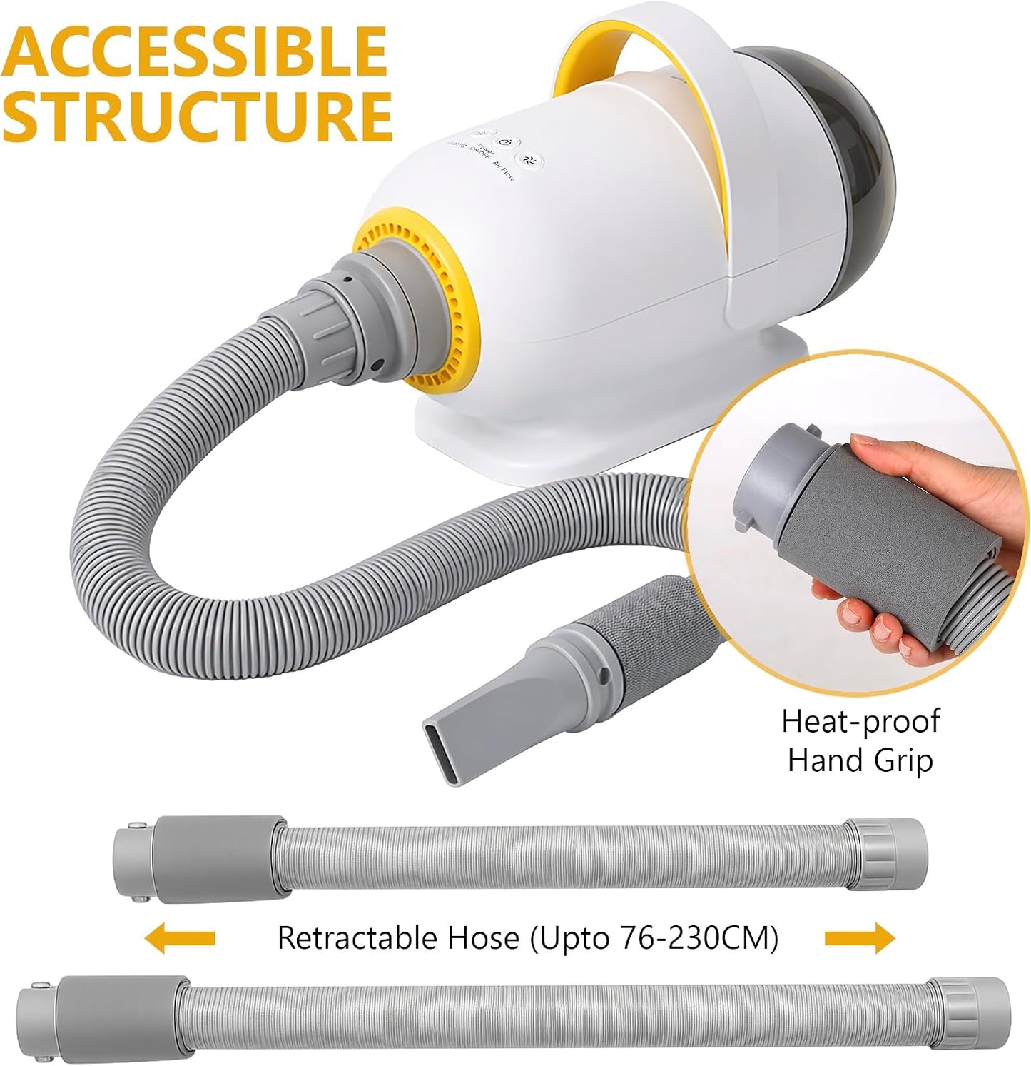 Dog Dryer - 3800W/5.2HP - Dry your dog in 10 mins - White